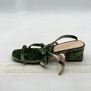 XYD Olive Sandals with Block Low Heels Buckled Slingback Straps Open Toe Shoes